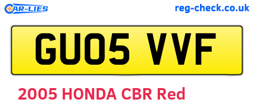 GU05VVF are the vehicle registration plates.