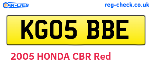 KG05BBE are the vehicle registration plates.