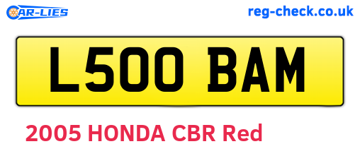 L500BAM are the vehicle registration plates.