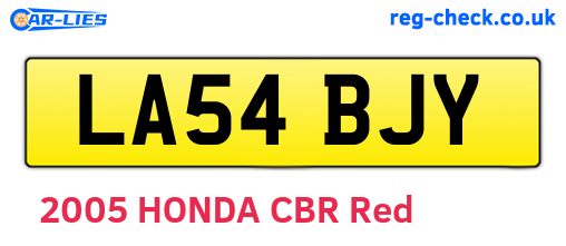 LA54BJY are the vehicle registration plates.