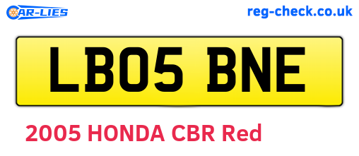 LB05BNE are the vehicle registration plates.