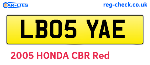 LB05YAE are the vehicle registration plates.