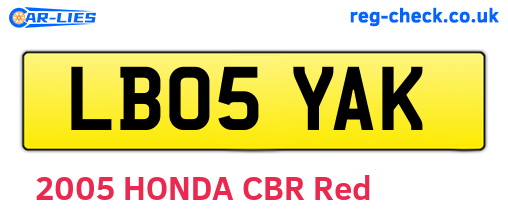 LB05YAK are the vehicle registration plates.