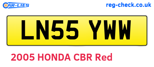 LN55YWW are the vehicle registration plates.