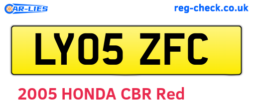 LY05ZFC are the vehicle registration plates.