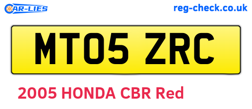 MT05ZRC are the vehicle registration plates.