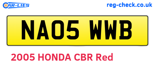 NA05WWB are the vehicle registration plates.
