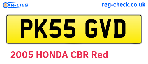 PK55GVD are the vehicle registration plates.