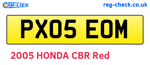 PX05EOM are the vehicle registration plates.