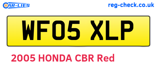 WF05XLP are the vehicle registration plates.