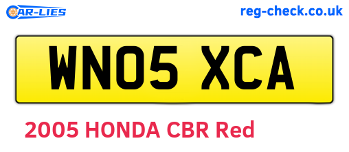 WN05XCA are the vehicle registration plates.
