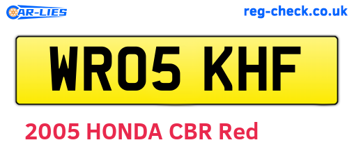 WR05KHF are the vehicle registration plates.