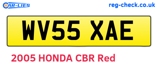 WV55XAE are the vehicle registration plates.