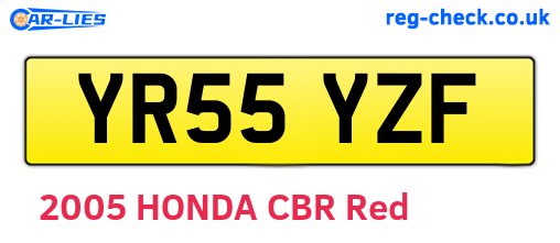 YR55YZF are the vehicle registration plates.