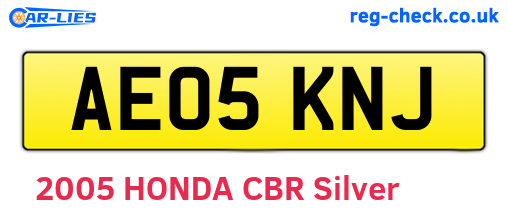 AE05KNJ are the vehicle registration plates.