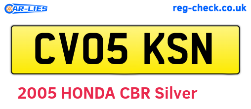 CV05KSN are the vehicle registration plates.