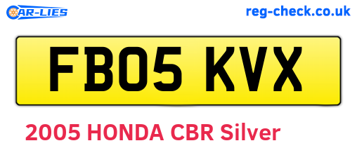 FB05KVX are the vehicle registration plates.