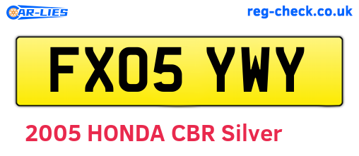 FX05YWY are the vehicle registration plates.