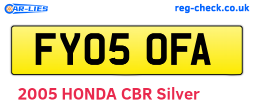 FY05OFA are the vehicle registration plates.