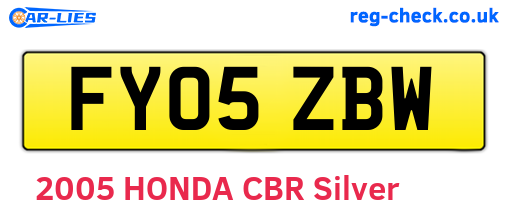 FY05ZBW are the vehicle registration plates.