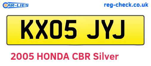 KX05JYJ are the vehicle registration plates.