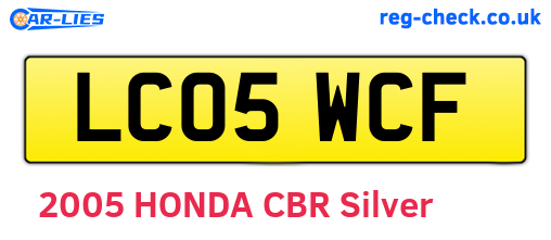 LC05WCF are the vehicle registration plates.