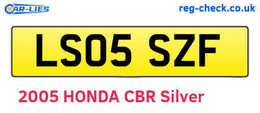 LS05SZF are the vehicle registration plates.
