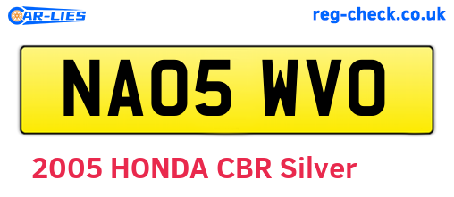 NA05WVO are the vehicle registration plates.