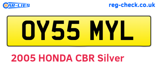 OY55MYL are the vehicle registration plates.