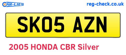 SK05AZN are the vehicle registration plates.
