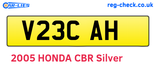 V23CAH are the vehicle registration plates.