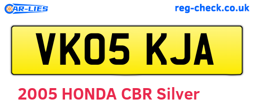 VK05KJA are the vehicle registration plates.