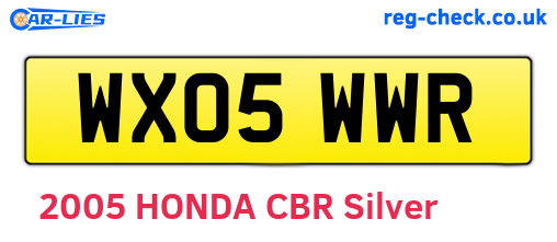WX05WWR are the vehicle registration plates.