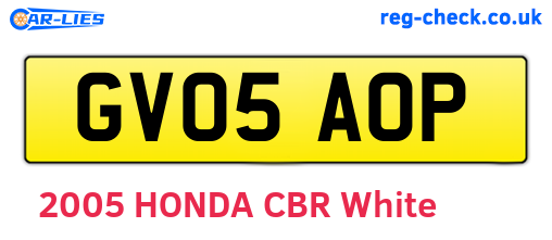 GV05AOP are the vehicle registration plates.