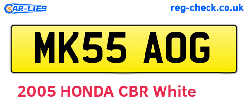 MK55AOG are the vehicle registration plates.