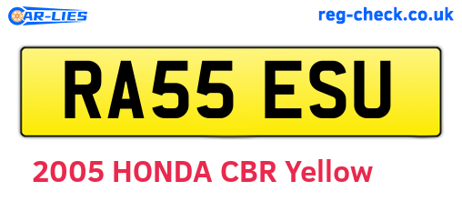 RA55ESU are the vehicle registration plates.