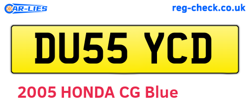 DU55YCD are the vehicle registration plates.