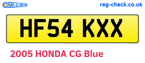 HF54KXX are the vehicle registration plates.