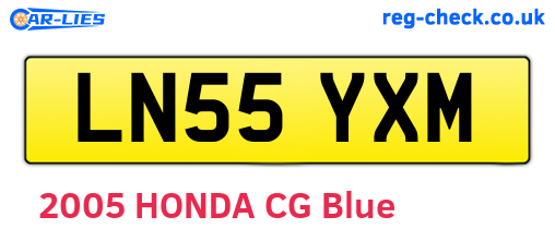 LN55YXM are the vehicle registration plates.