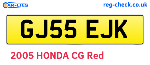 GJ55EJK are the vehicle registration plates.