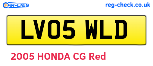 LV05WLD are the vehicle registration plates.