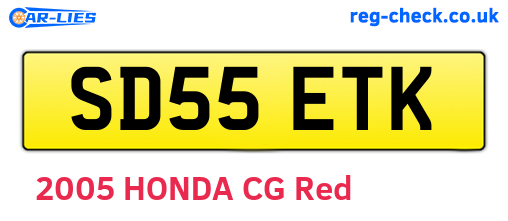 SD55ETK are the vehicle registration plates.