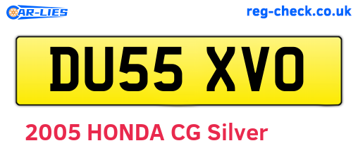 DU55XVO are the vehicle registration plates.