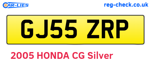 GJ55ZRP are the vehicle registration plates.