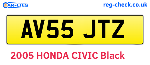 AV55JTZ are the vehicle registration plates.