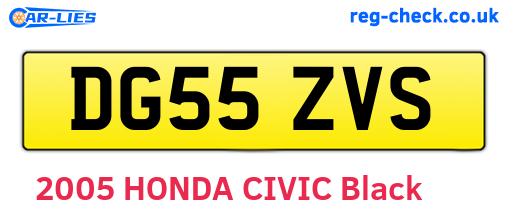 DG55ZVS are the vehicle registration plates.
