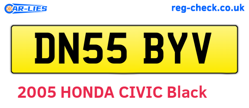 DN55BYV are the vehicle registration plates.