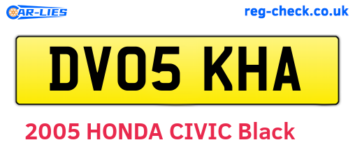 DV05KHA are the vehicle registration plates.