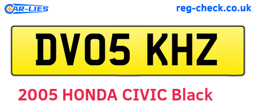 DV05KHZ are the vehicle registration plates.
