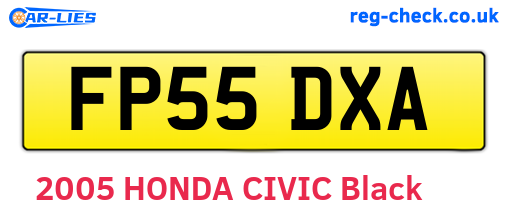 FP55DXA are the vehicle registration plates.